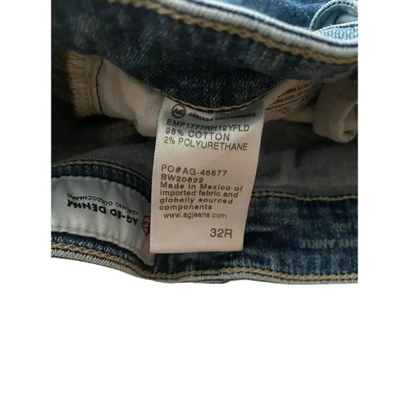 AG Adriano Goldschmied Farrah skinny ankle high rise Raw Hem Jeans Size 32R - Picture 6 of 9